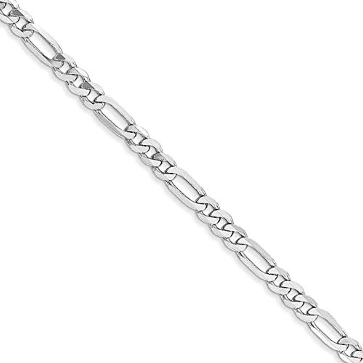 Sterling Silver Figaro Link Chain Necklace-5