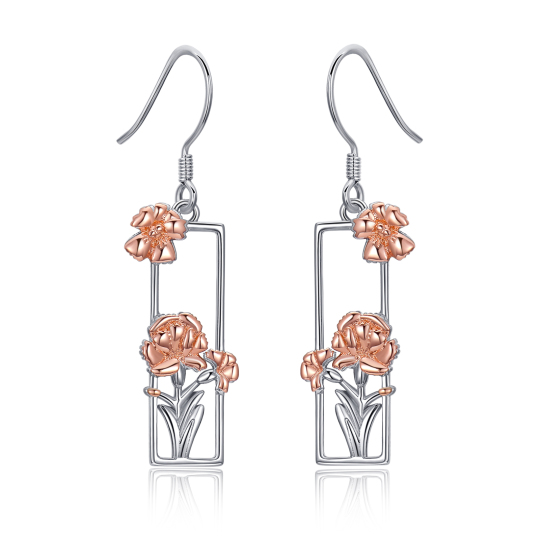 Sterling Silver Carnation Drop Earrings