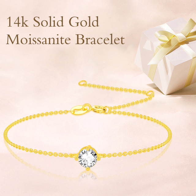 14K Gold Moissanite Pendant Bracelet-7