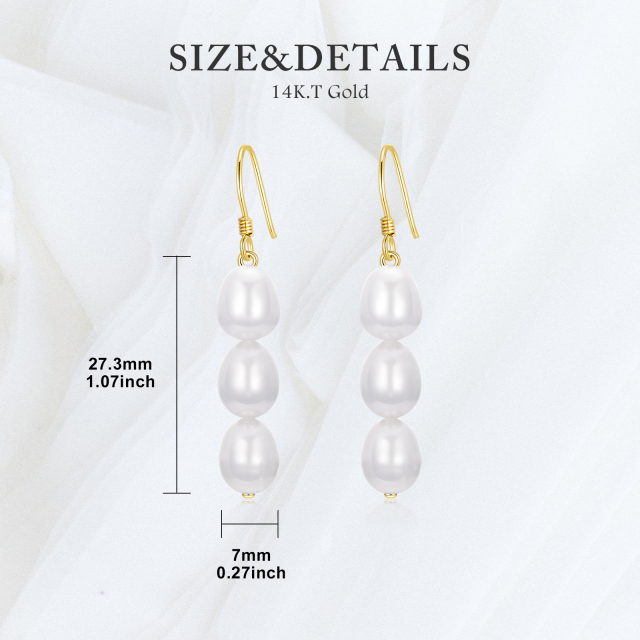 14K 4A Bread Pearl Earrings Exquisite as Gifts for Women Girls-2