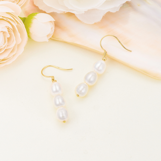 Boucles d'oreilles en perles de pain 14K 4A, cadeaux exquis pour femmes et filles-4