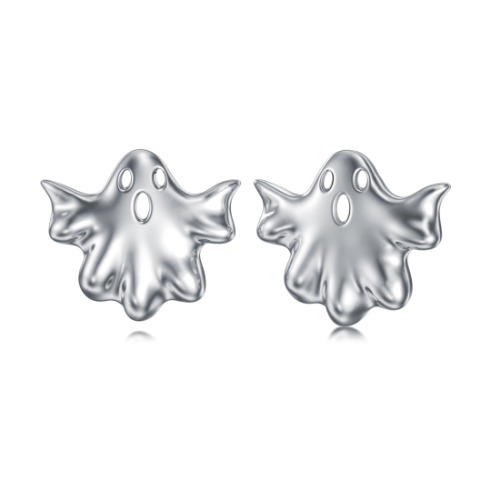 Orecchini a bottone fantasma in argento sterling