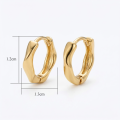 wholesale 925 Sterling Silver Elegant Minimalist Organic Shaped Wavy Metallic Huggie Earrings Wholesale - JewelryODM-0-3