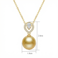 wholesale 925 Sterling Silver Exquisite South Sea Cultured Pearl Pendant Necklaces Wholesale Featuring Pear Cut Zircon Accents - JewelryODM-0-3