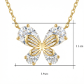 wholesale 925 Sterling Silver Cubic Zirconia Butterfly Pendant Necklace For Women-0-7