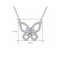 wholesale 925 Sterling Silver Butterfly Pendant Necklace With Round Moissanite Stone For Women-0-3