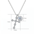 wholesale 925 Sterling Silver Beaded Cross Moissanite Pendant Necklace For Women-0-2
