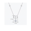 wholesale 925 Sterling Silver Round Moissanite Drop Pendant Necklace Station Chain For Women-0-1