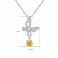 wholesale 925 Sterling Silver Moissanite Butterfly Pendant Necklace With Yellow Moissanite Drop For Women-0-2