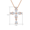 wholesale 925 Sterling Silver Moissanite Cross Pendant Necklace For Women Men-0-4