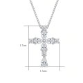 wholesale 925 Sterling Silver Moissanite Cross Pendant Necklace For Women Men-0-6