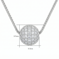 wholesale 925 Sterling Silver Moissanite Ball Pendant Necklace Braided Chain Jewelry For Women-0-4