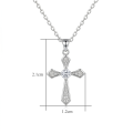 wholesale 925 Sterling Silver Rose Gold Plated Moissanite Cross Pendant Necklace With Chain-0-2