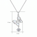 wholesale 925 Sterling Silver Butterfly Pendant Necklace With Moissanite And Mother Of Pearl For Women-0-2
