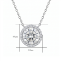 wholesale 925 Sterling Silver Oval Moissanite Halo Pendant Necklace With Chain For Women-0-3