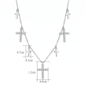 wholesale 925 Sterling Silver Moissanite Multi Cross Pendant Necklace For Women-0-2