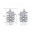 wholesale 925 Sterling Silver Moissanite Star Stud Earrings For Women-0-3