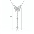 wholesale 925 Sterling Silver Moissanite Butterfly Lariat Drop Necklace For Women-0-2