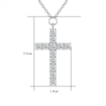 wholesale 925 Sterling Silver Moissanite Cross Pendant Necklace With Chain For Women-0-7