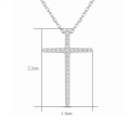 wholesale 925 Sterling Silver Moissanite Cross Pendant Necklace With Chain For Women-0-3