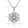wholesale 925 Sterling Silver Round Moissanite Solitaire Pendant Necklace With Chain For Women-0-1