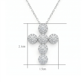 wholesale 925 Sterling Silver Halo Moissanite Cross Pendant Necklace For Women-0-4