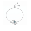 wholesale 925 Sterling Silver Blue Moissanite Cushion Halo Adjustable Box Chain Bracelet For Women-0-4
