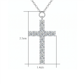 wholesale 925 Sterling Silver Moissanite Cross Pendant Necklace With Chain For Women-0-3