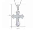 wholesale 925 Sterling Silver Moissanite Cross Pendant Necklace For Women-0-3