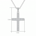 wholesale 925 Sterling Silver Moissanite Cross Pendant Necklace With Chain For Women-0-2