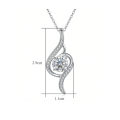 wholesale 925 Sterling Silver Round Moissanite Swirl Pendant Necklace For Women With Chain-0-4