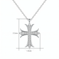 wholesale 925 Sterling Silver Moissanite Cross Pendant Necklace With Chain For Women Men-0-3