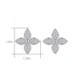 wholesale 925 Sterling Silver Moissanite Pave Flower Stud Earrings For Women-0-1