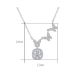 wholesale 925 Sterling Silver Butterfly Cushion Cut Moissanite Halo Pendant Necklace For Women-0-4