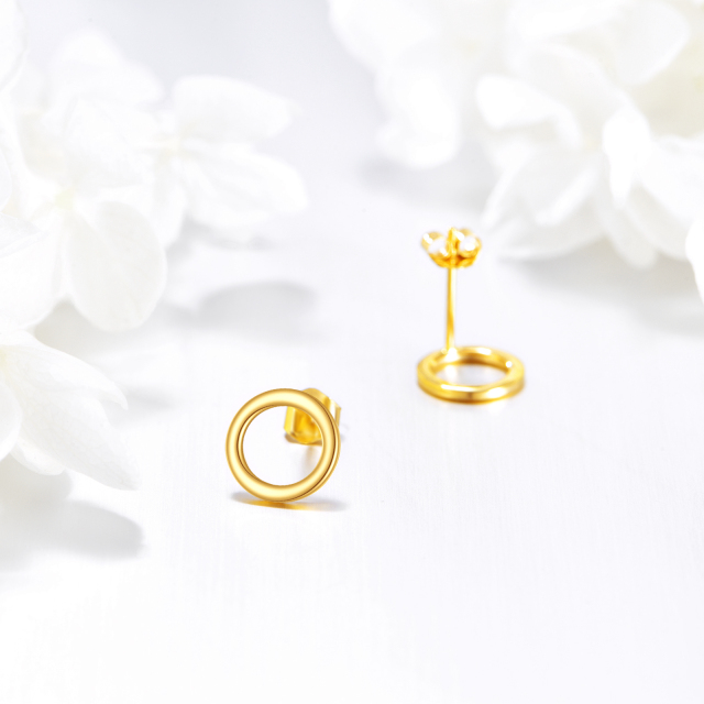 Boucles d'oreilles cercle en or 14K-5