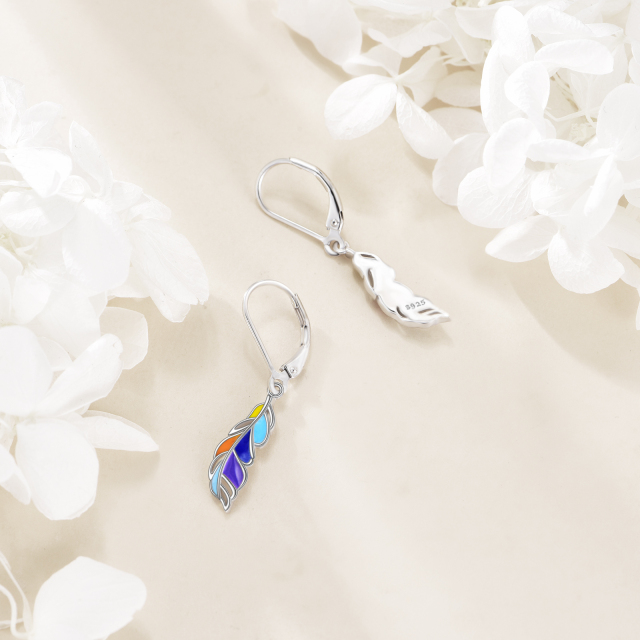 Colorful Feather Earrings in 925 Sterling Silver Gifts for Women-3