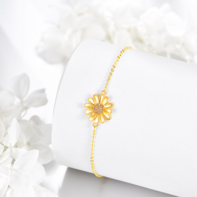 14K Gold Daisy Anklet as Gifts for Women Girls Delicate Jewelry-3