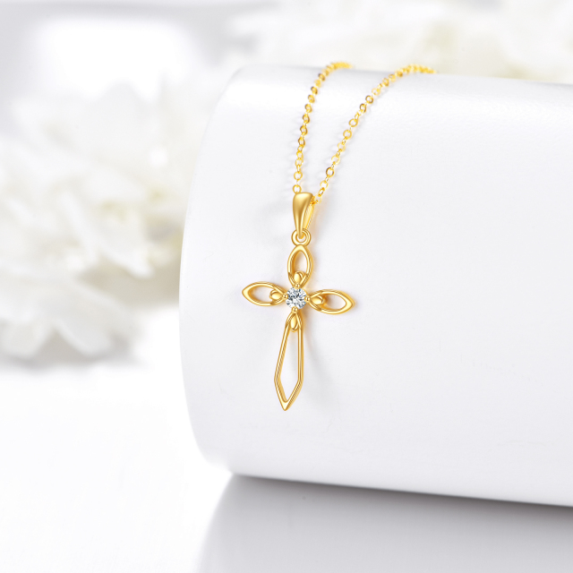 14k Moissanite Cross Necklace Stunning Jewelry Gifts for Women-3