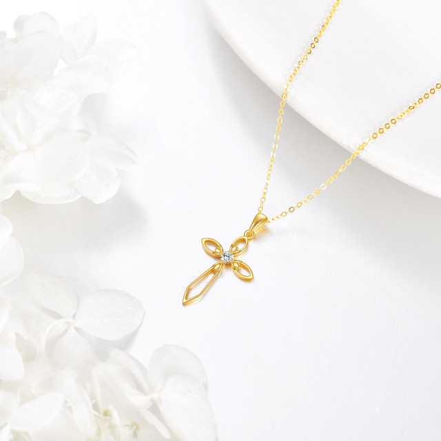 14k Moissanite Cross Necklace Stunning Jewelry Gifts for Women-2